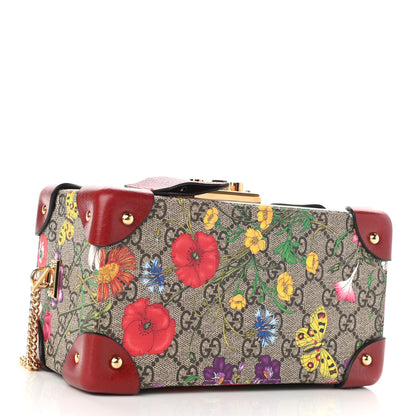 Gucci GG Supreme Monogram Flora Padlock Jewelry Case Red 4 of 12