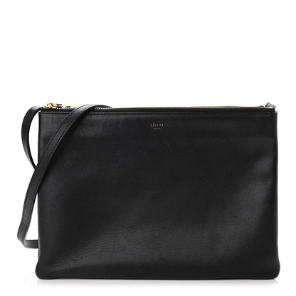 Celine Lambskin Large Trio Crossbody Bag Black 1 of 11
