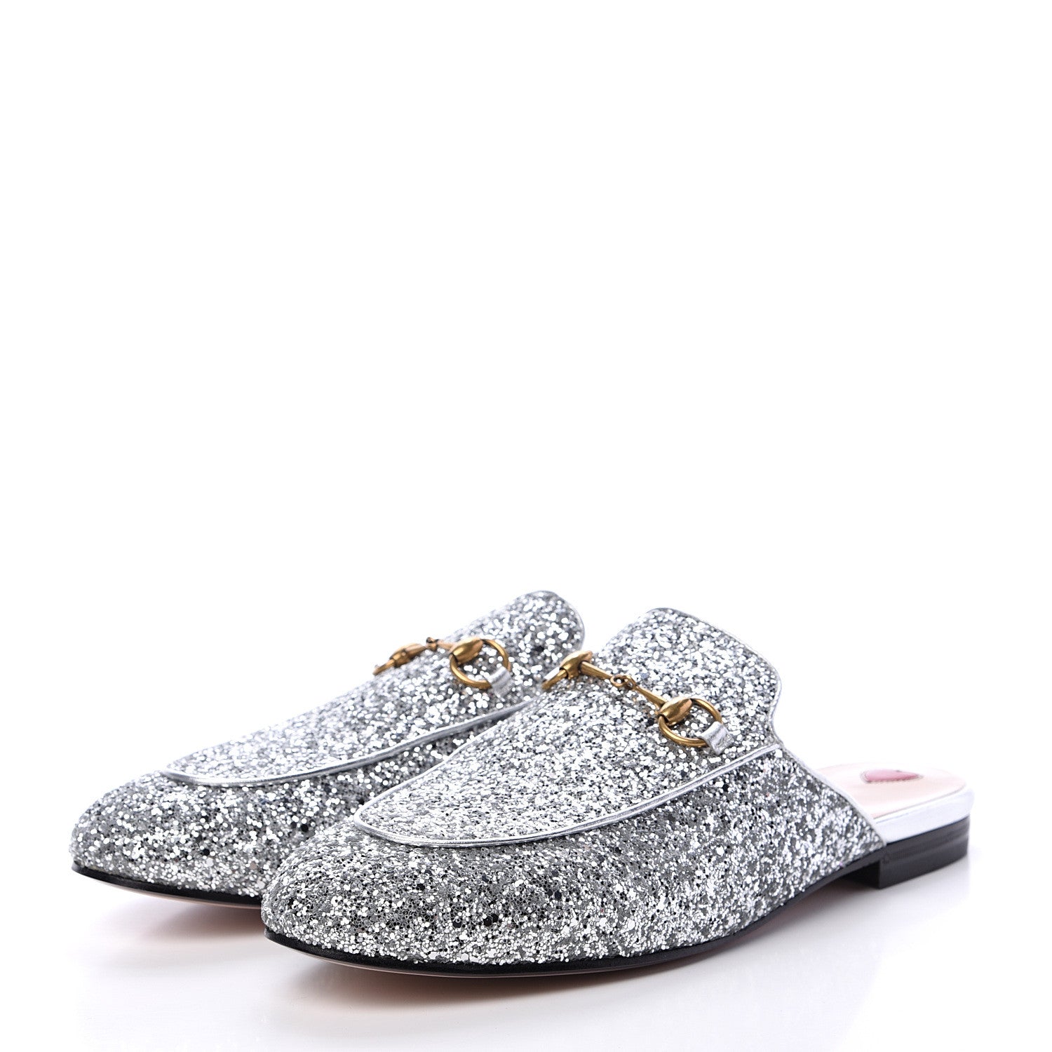 Gucci Glitter Womens Princetown Slippers 40 Silver 3 of 8
