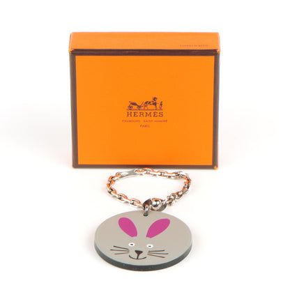 Hermes Tadelakt Rabbit Key Chain Bag Charm Violette 4 of 5