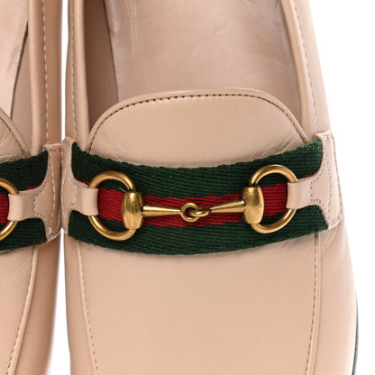 Gucci Malaga Kid Web Womens Horsebit Loafers 37.5 Skin Rose 9 of 11