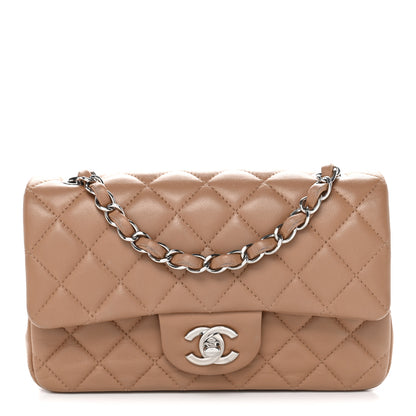 Chanel Lambskin Quilted Mini Rectangular Flap Beige 1 of 10