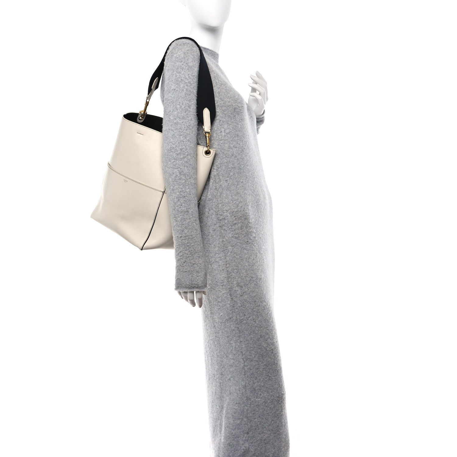 Celine Supersoft Calfskin Sangle Bucket Bag White 2 of 14