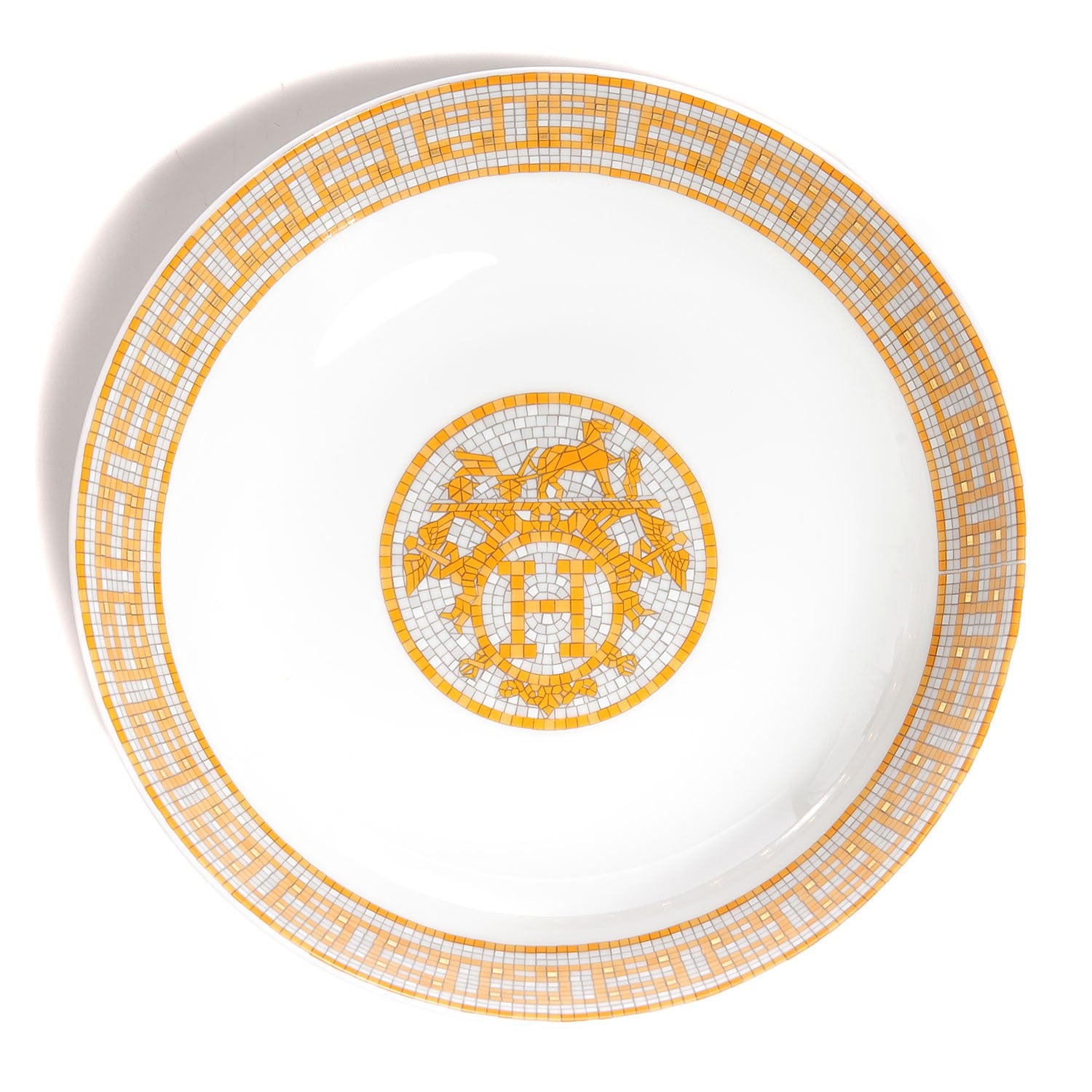Hermes Porcelain Mosaique au 24 Calotte Plate Set of 2 1 of 4