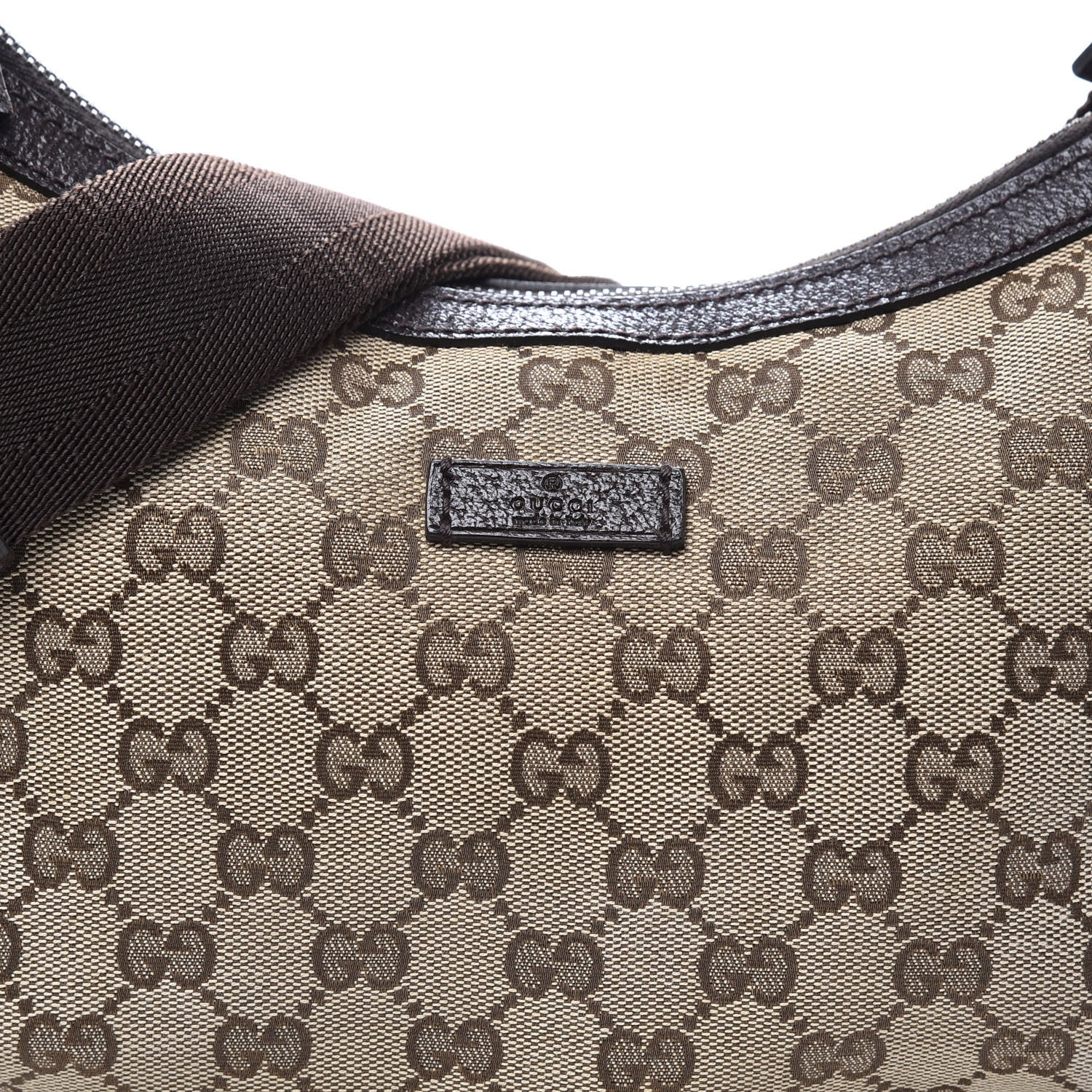 Gucci Monogram Medium Half Moon Hobo Dark Brown 10 of 10