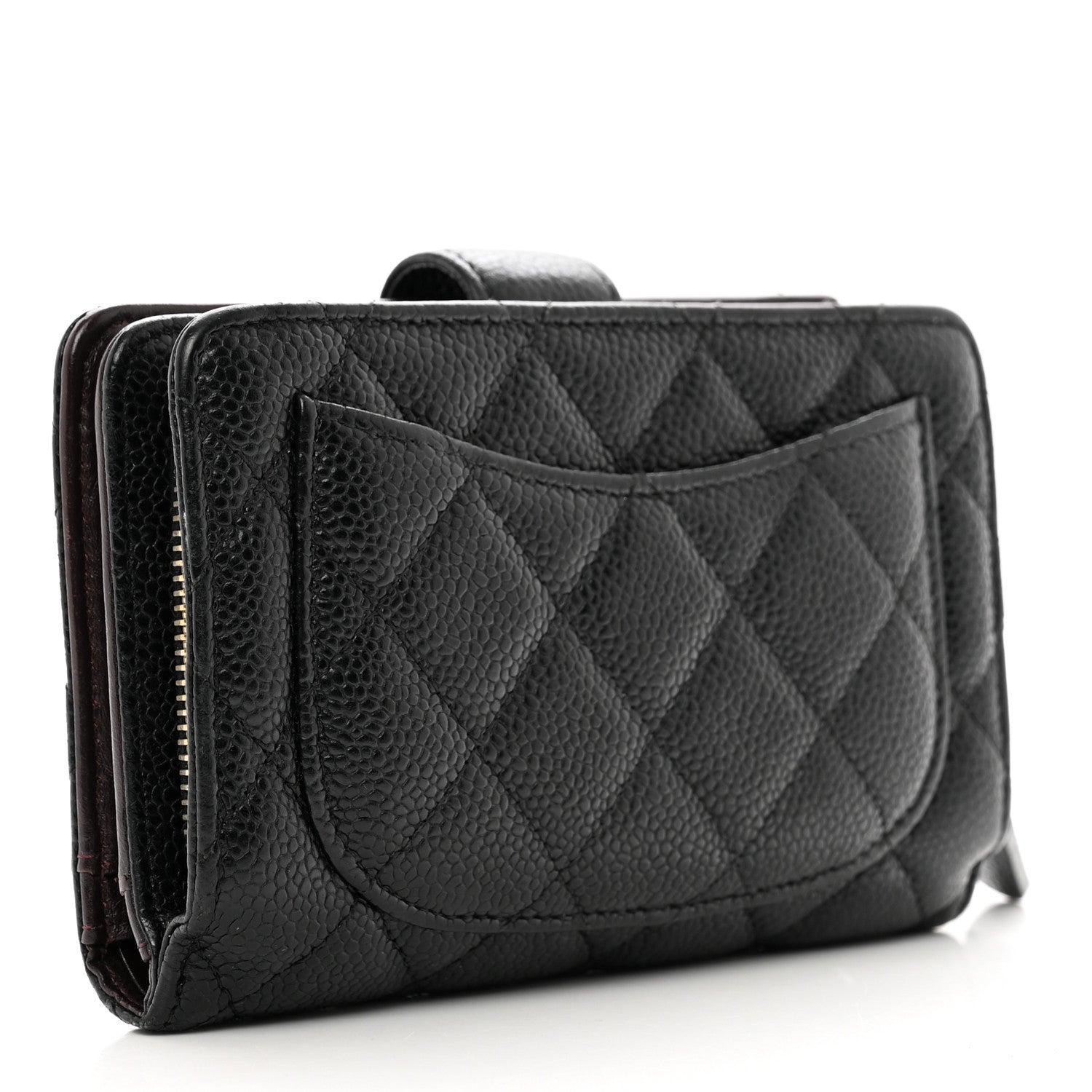 Chanel Caviar Quilted CC French Wallet Black 3 of 10