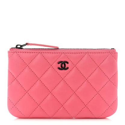 Chanel Lambskin Quilted Small Cosmetic Case Pink 1 of 8