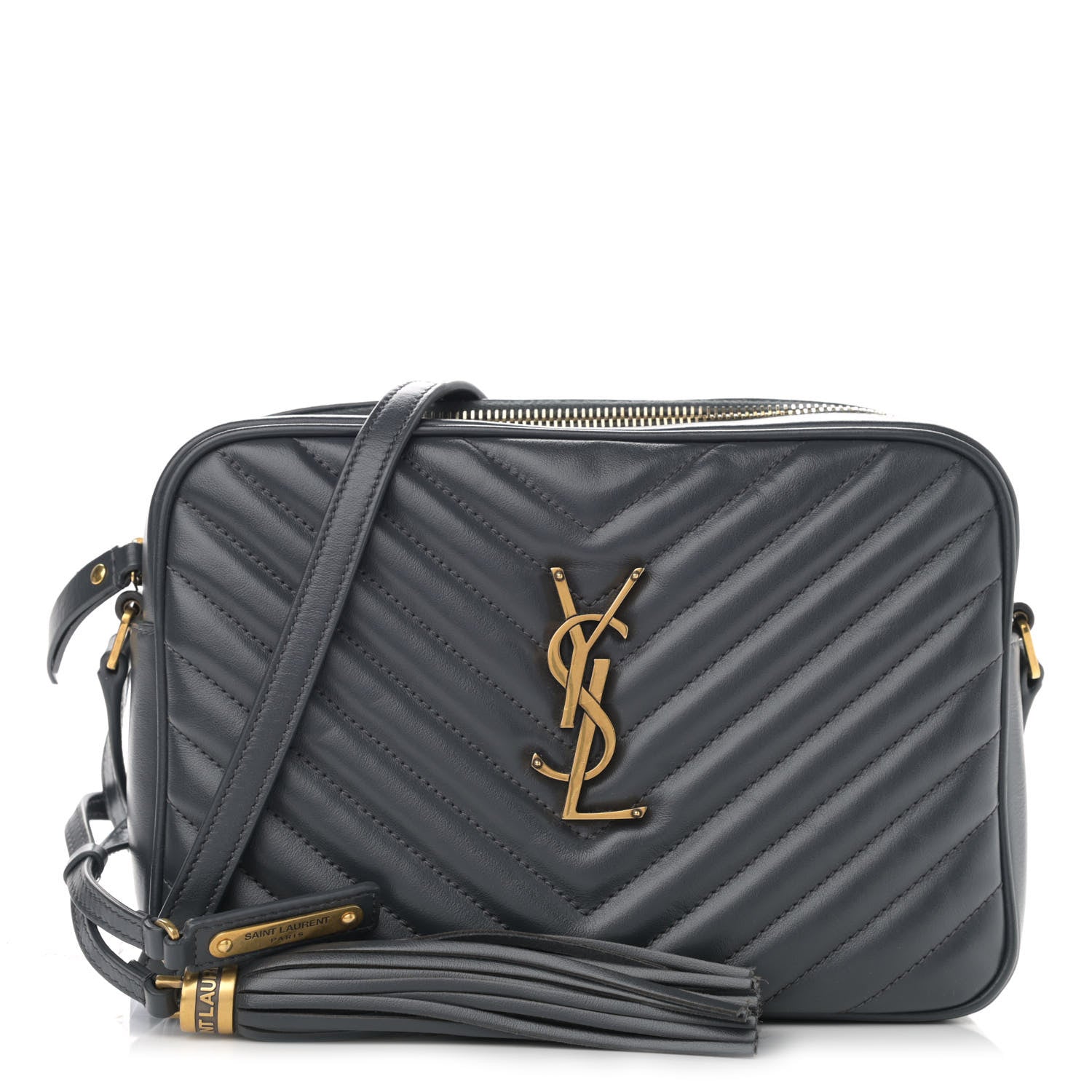 Saint Laurent Calfskin Matelasse Monogram Lou Camera Bag Dark Smog 1 of 11