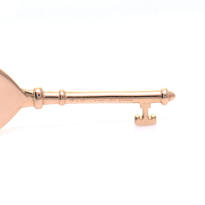 Tiffany 18K Rose Gold Diamond Heart Key Pendant 5 of 6