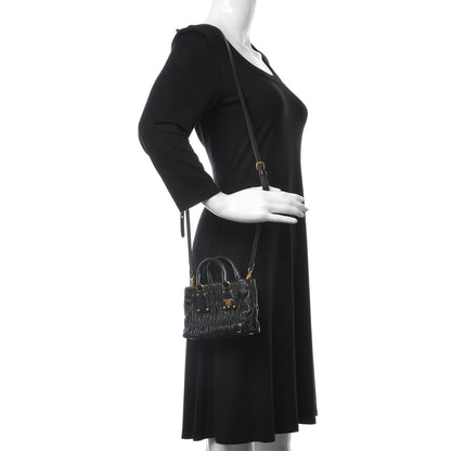 Prada Nappa Gaufre Mini Crossbody Bag Black 2 of 7