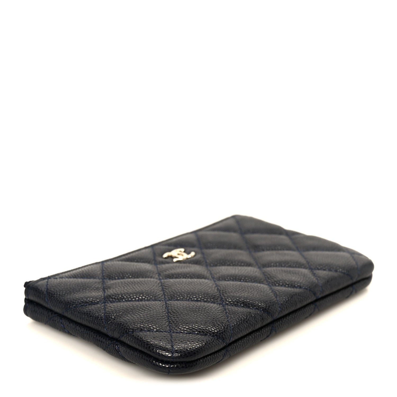 Chanel Caviar Quilted Small Cosmetic Case Navy Blue 4 of 9