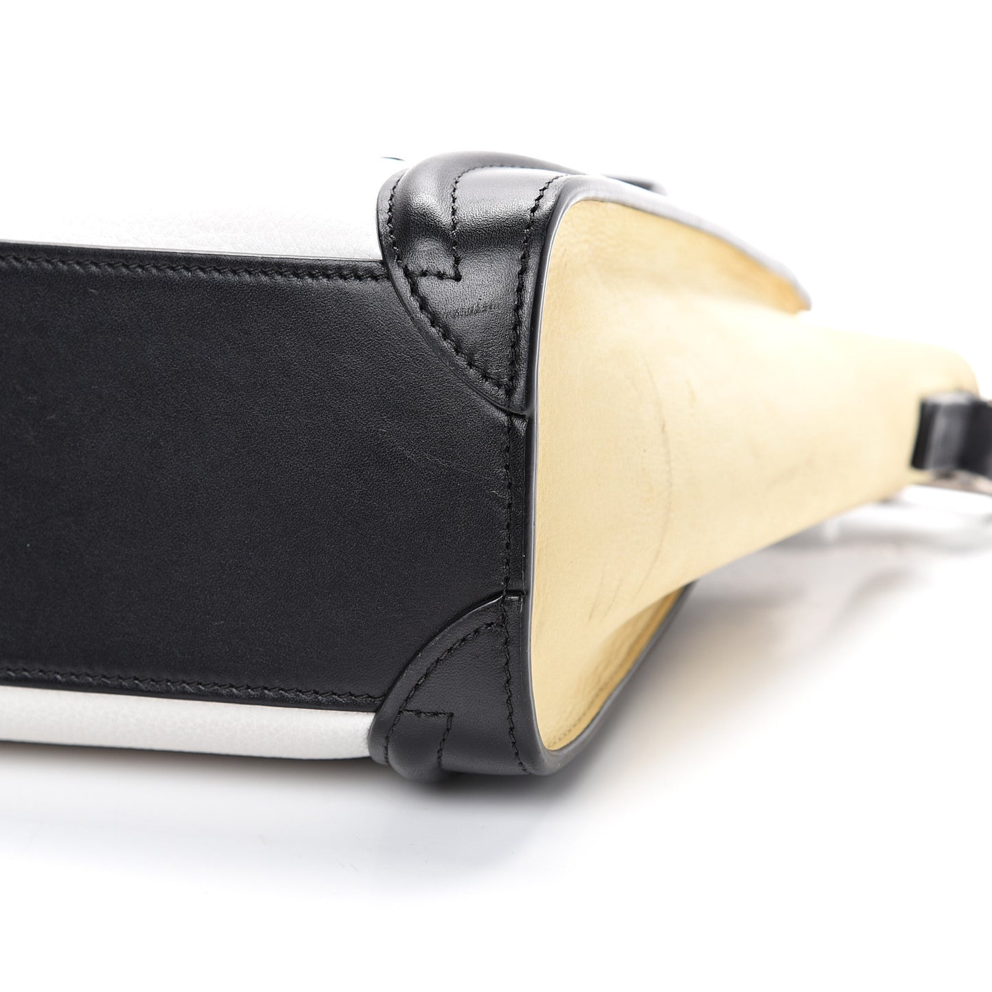 Grained Baby Calfskin Nubuck Nano Tri-Color Luggage White