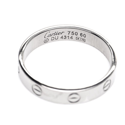 Cartier 18K White Gold 3.5mm LOVE Wedding Band Ring 60 9 4 of 5