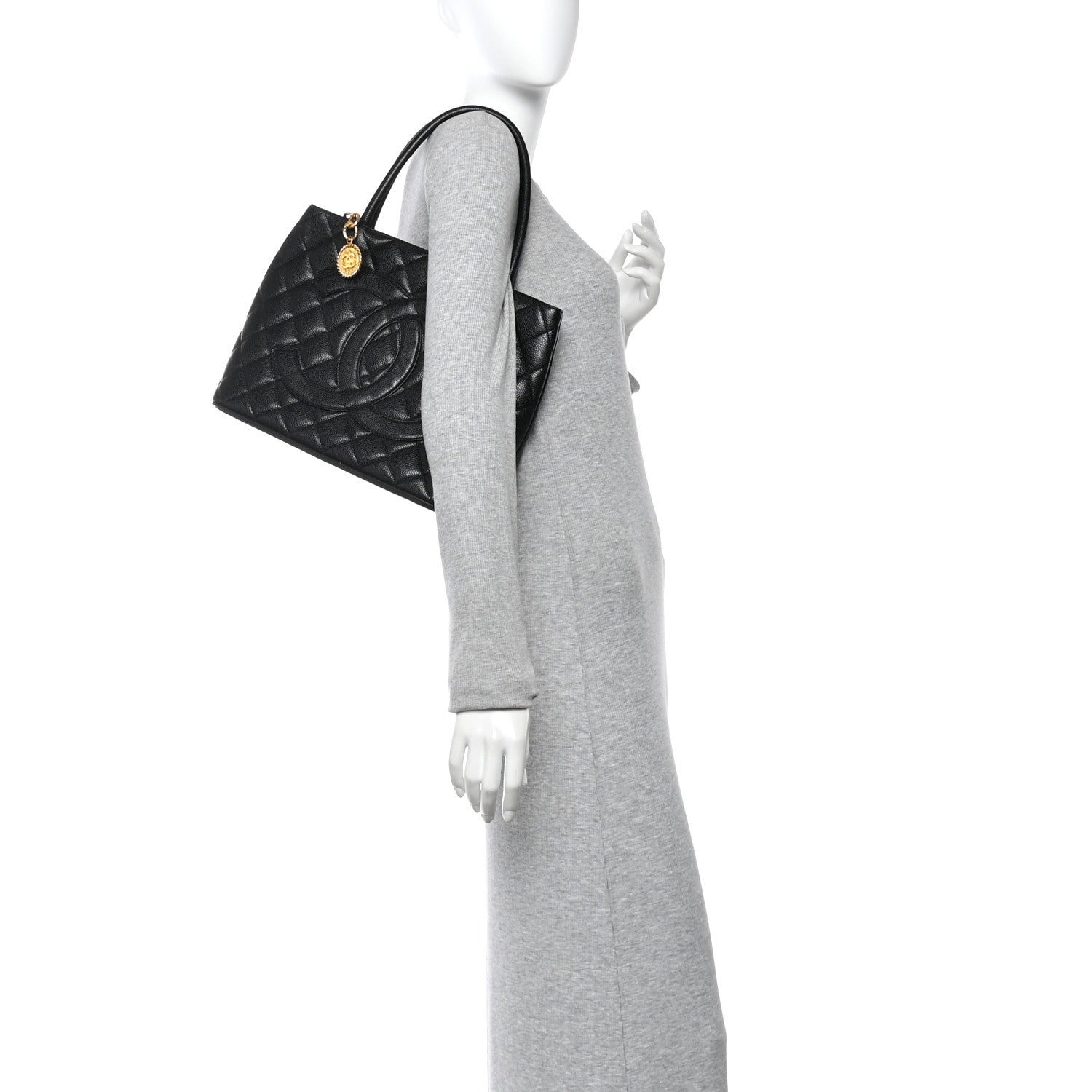 Chanel Caviar Quilted Medallion Tote Black 2 of 13