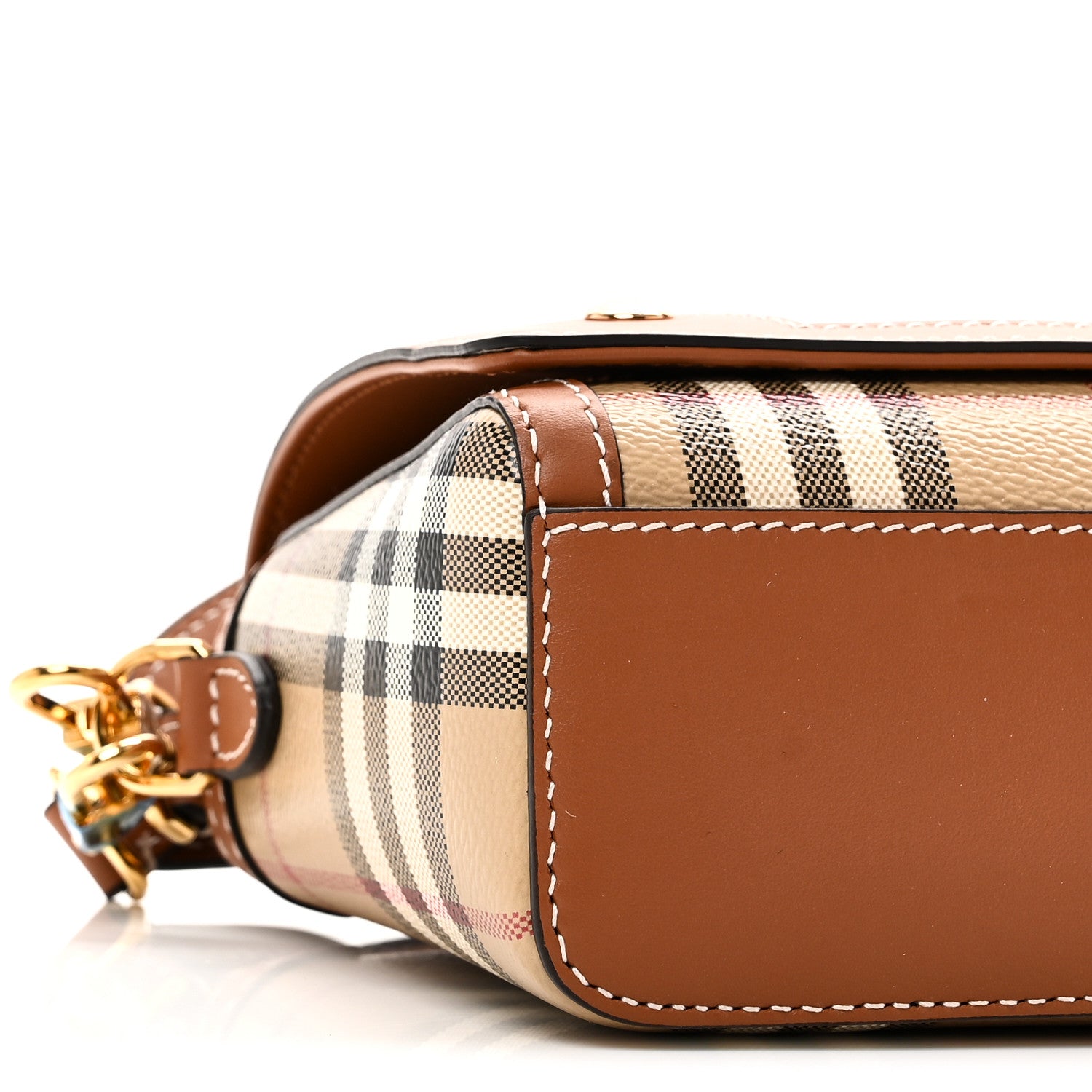 Burberry Coated Canvas Calfskin Vintage Check Small Note Crossbody Bag Briar Brown 8 of 9