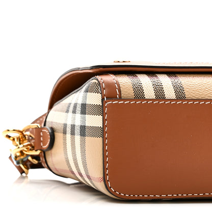 Burberry Coated Canvas Calfskin Vintage Check Small Note Crossbody Bag Briar Brown 8 of 9