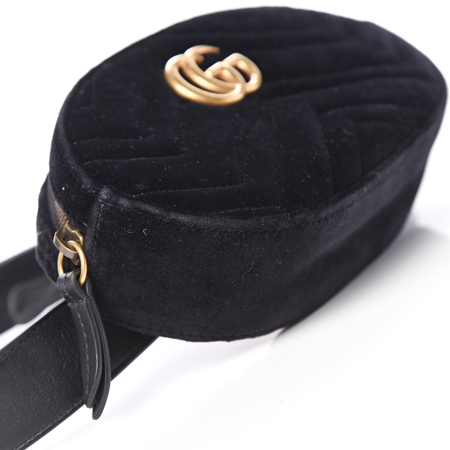 Velvet Matelasse GG Marmont Belt Bag 85 34 Black