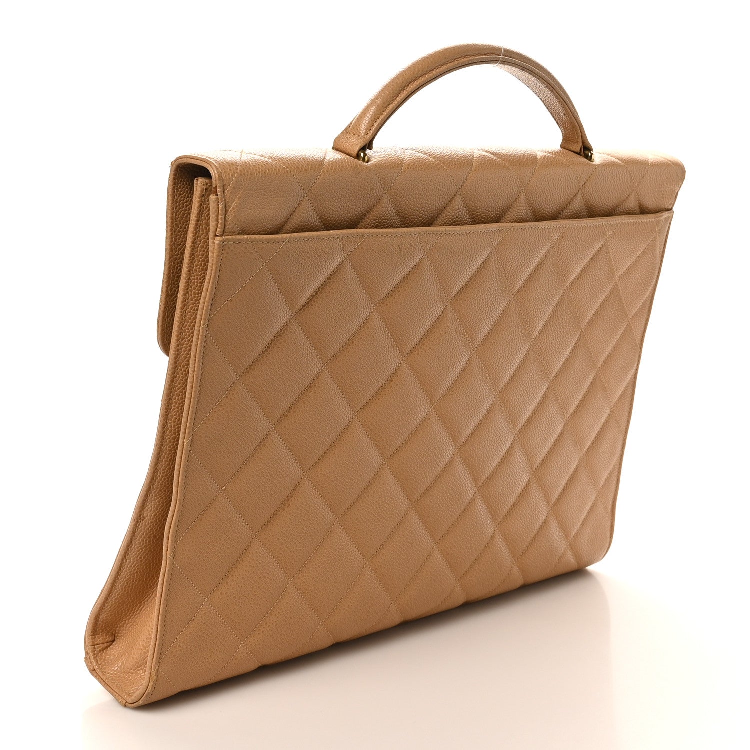 Chanel Caviar Quilted Briefcase Laptop Bag Beige 3 of 12
