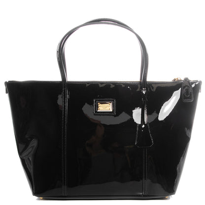 Dolce & Gabbana Vernice Vitello Alpaca Miss Escape Tote Nero 1 of 7