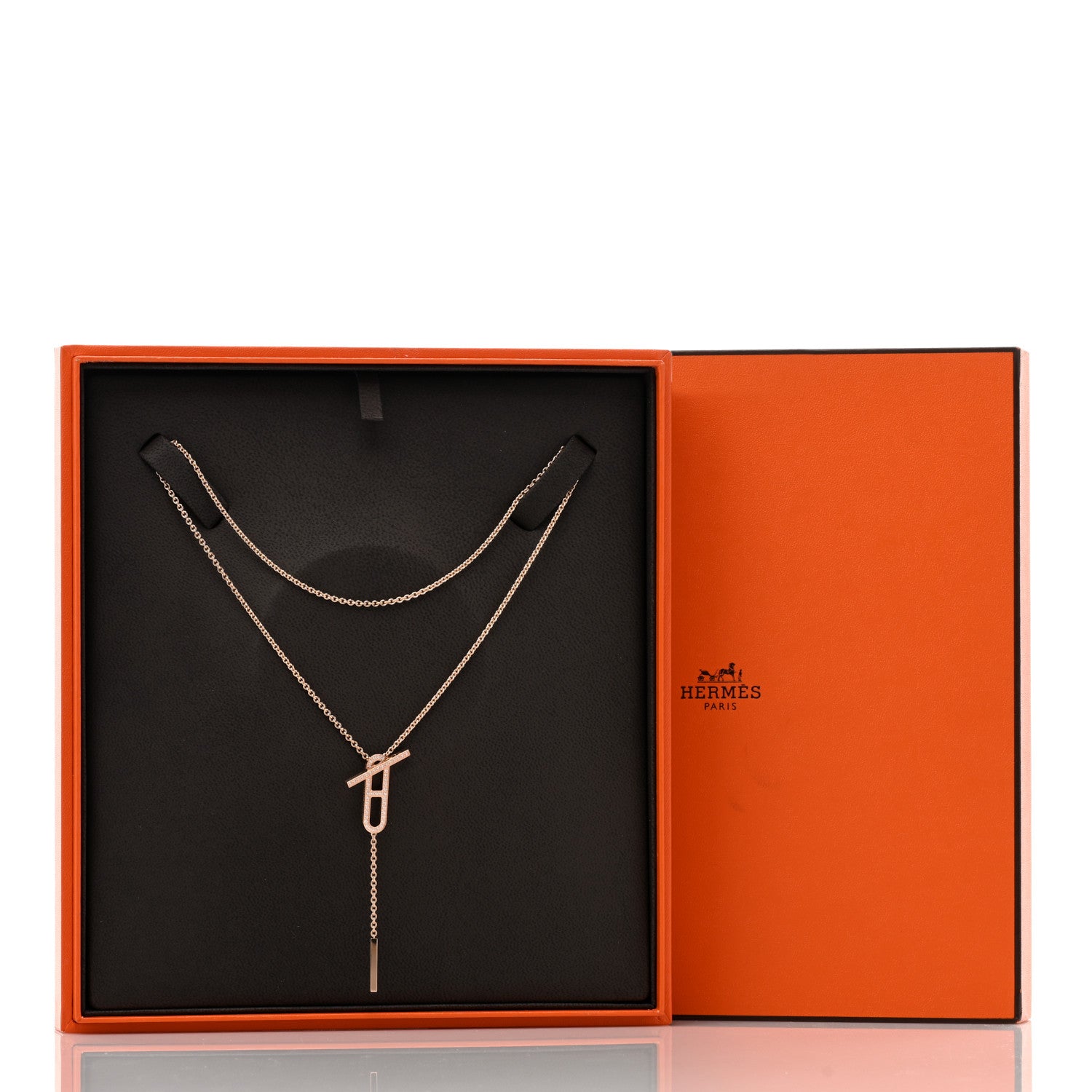 Hermes 18K Rose Gold Diamond PM Ever Chaine D'Ancre Necklace ST 5 of 5