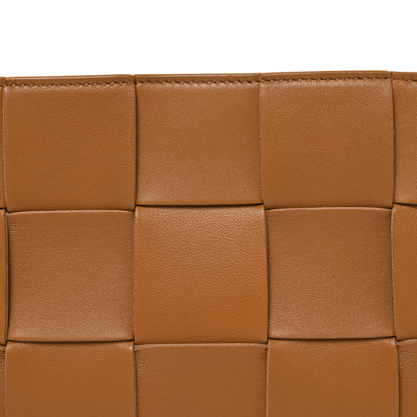 Calfskin Maxi Intrecciato Cassette Pouch On Strap Camel