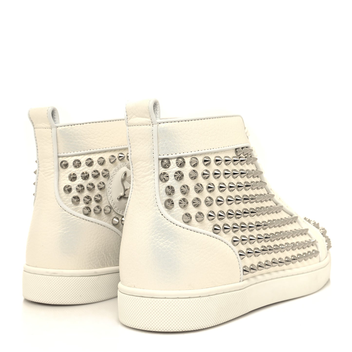 Calfskin Womens Louis Spikes Flat Sneakers 40 Champagne