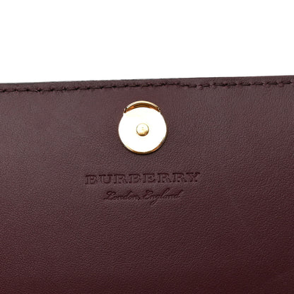 Burberry Derby Calfskin House Check Wallet On Chain Mahogany Red 6 of 9