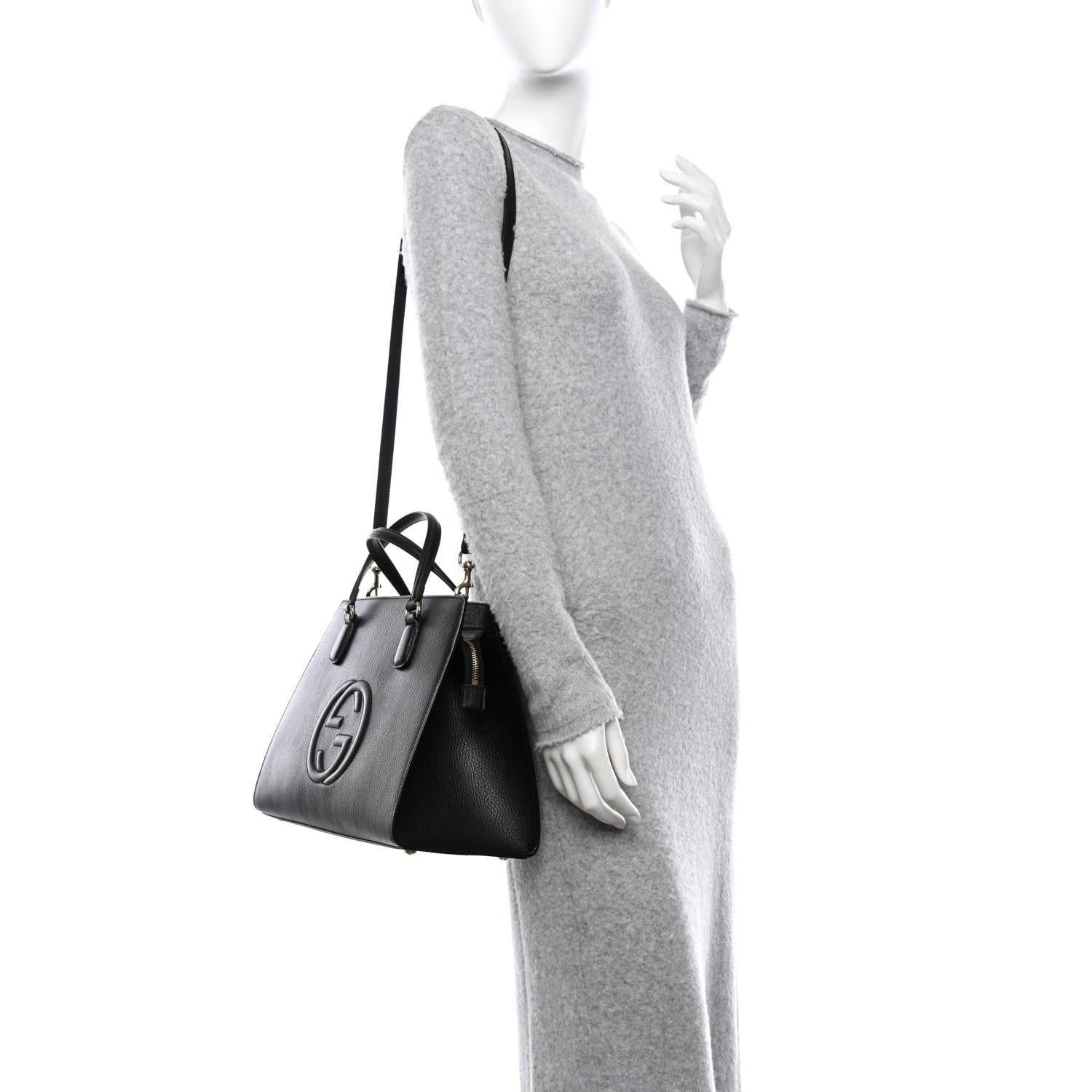 Gucci Dollar Calfskin Large Soho Top Handle Satchel Black 2 of 14