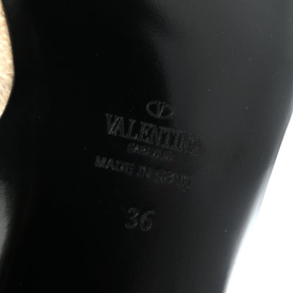Valentino Garavani Calfskin Rockstud 60mm Sandals 36 Black 6 of 8