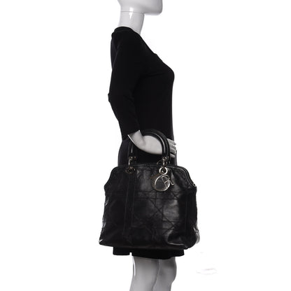 Christian Dior Lambskin Cannage Medium Granville Tote Black 2 of 10