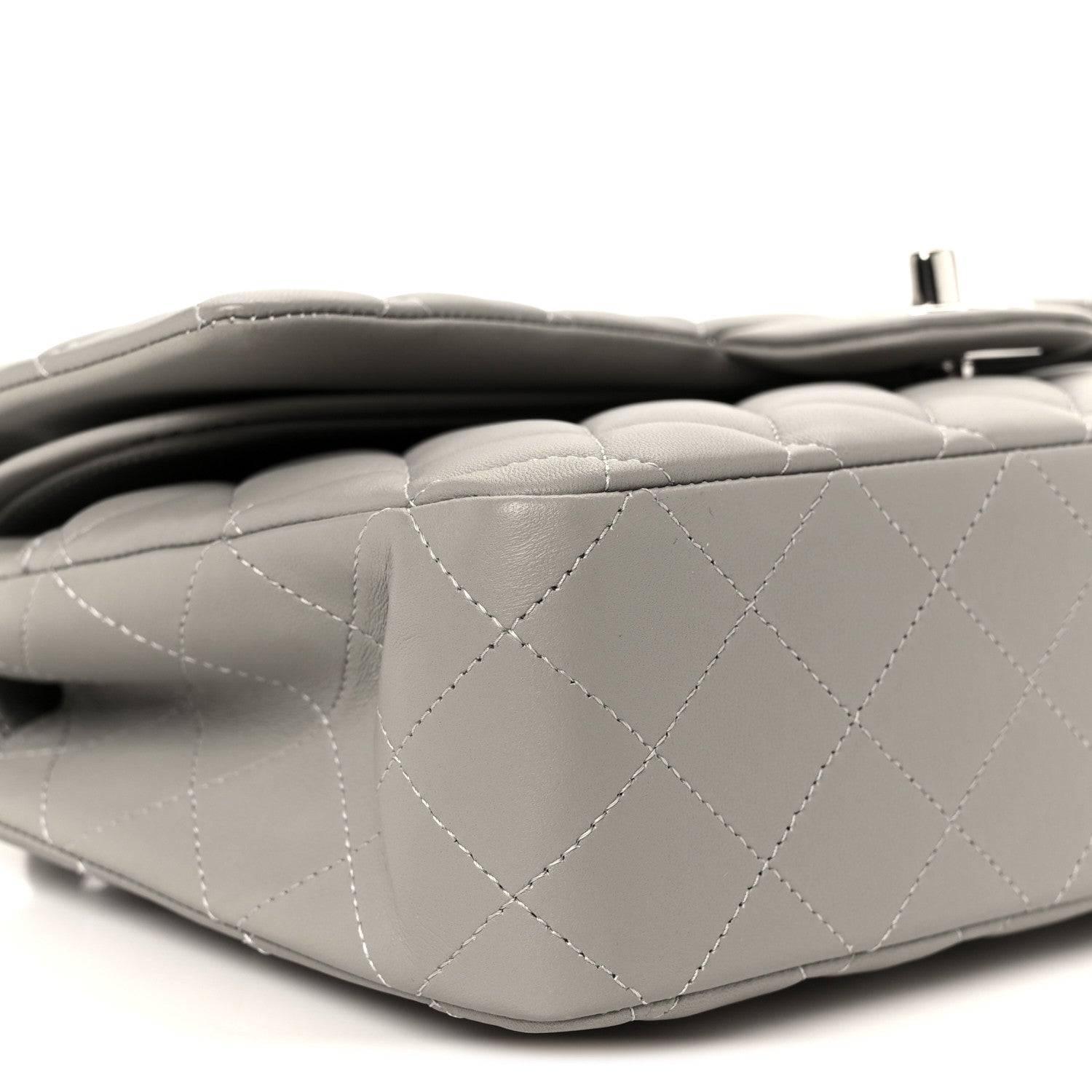 Chanel Lambskin Quilted Medium Double Flap Grey 1833530 – FASHIONPHILE