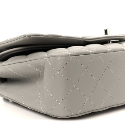 Chanel Lambskin Quilted Medium Double Flap Grey 10 of 12
