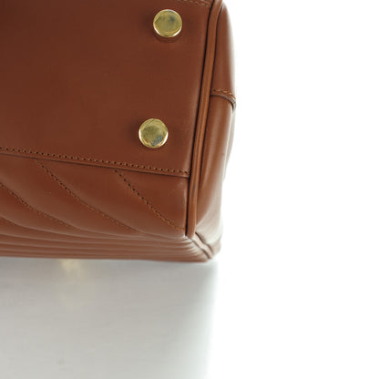 Saint Laurent Smooth Calfskin Matelasse Chevron Large Monogram Shopping Bag Brown 7 of 10
