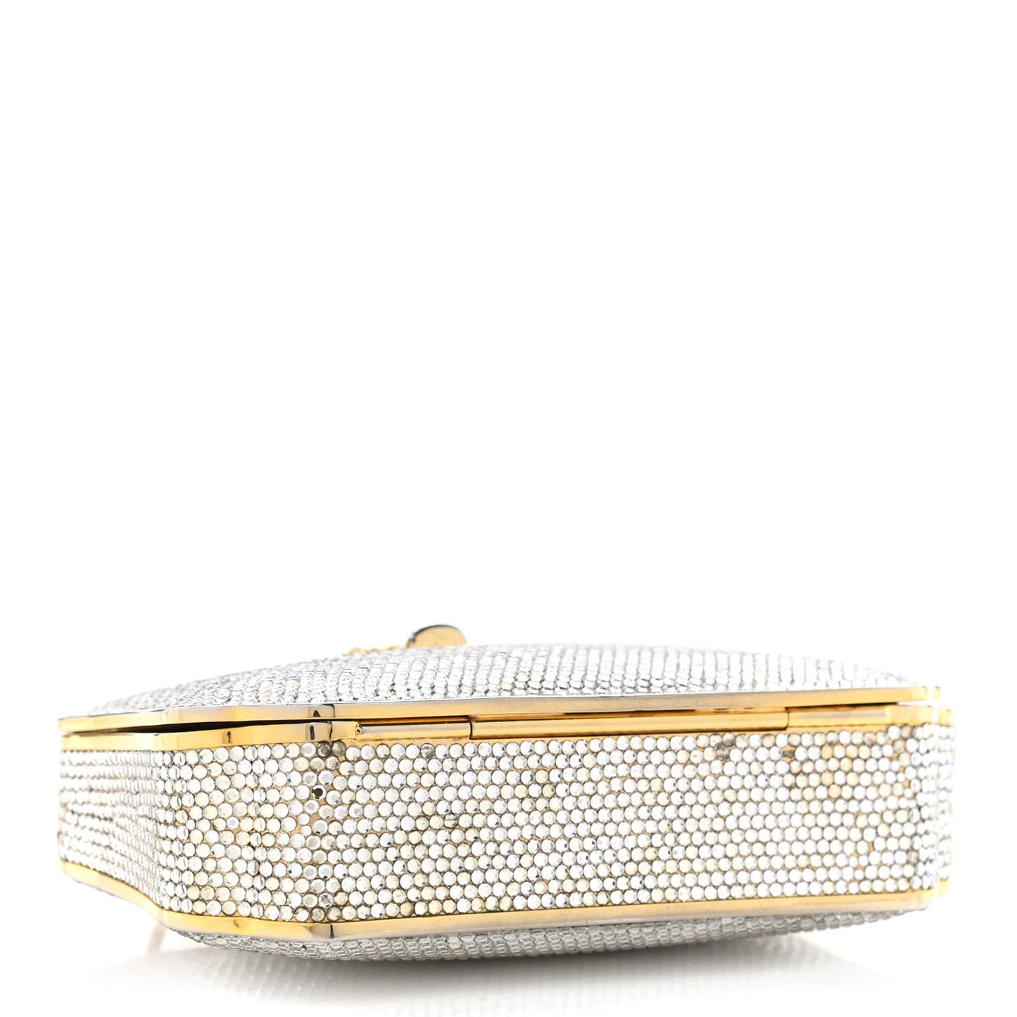 Crystal Minaudiere Clutch Gold Silver