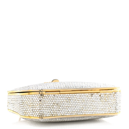 Judith Leiber Crystal Minaudiere Clutch Gold Silver 3 of 11
