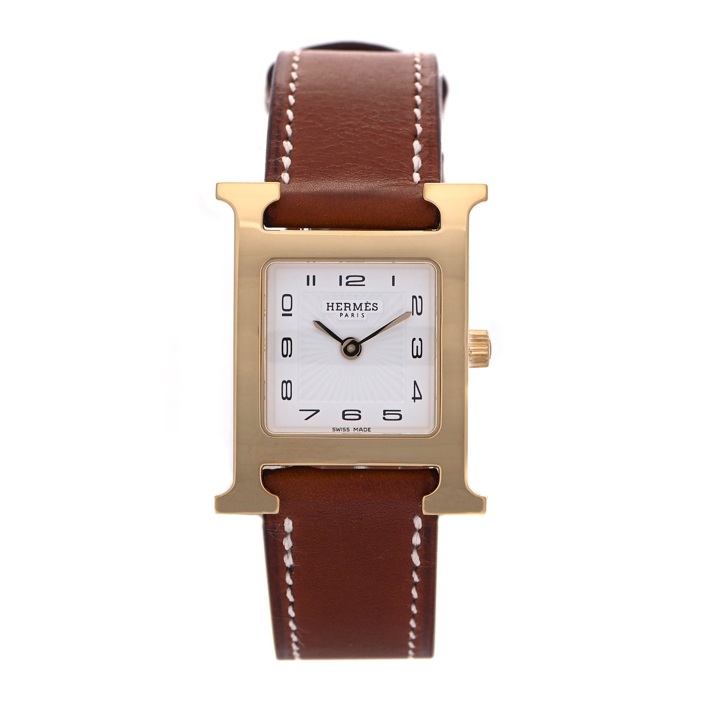 Stainless Steel Barenia 21mm Heure H Hour Quartz Watch Fauve