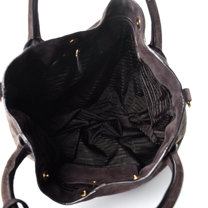 Prada Suede Scamosciato Tote Grafite 6 of 11