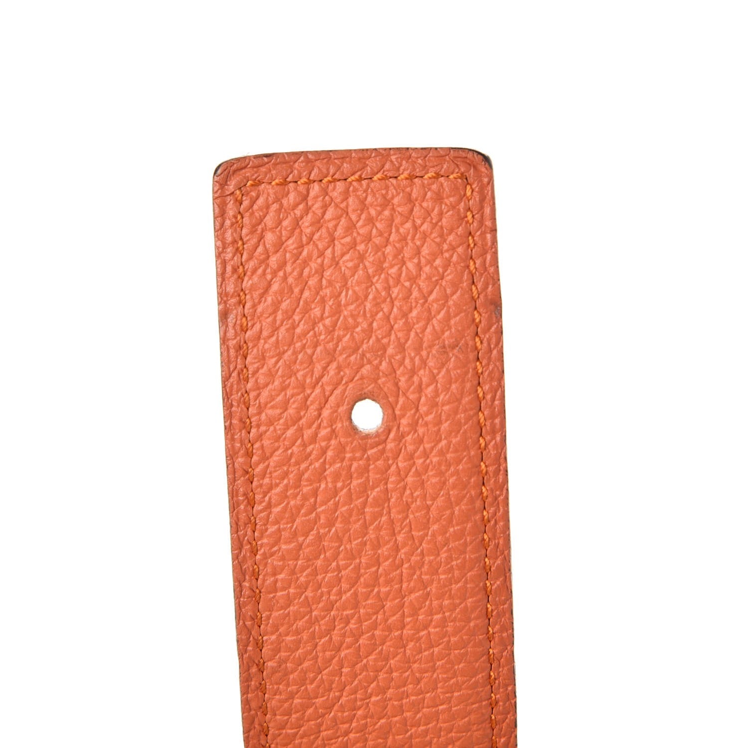 Hermes Box Togo 32mm Belt Strap 90 Black Orange 5 of 8