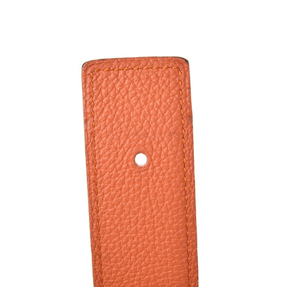Hermes Box Togo 32mm Belt Strap 90 Black Orange 5 of 8