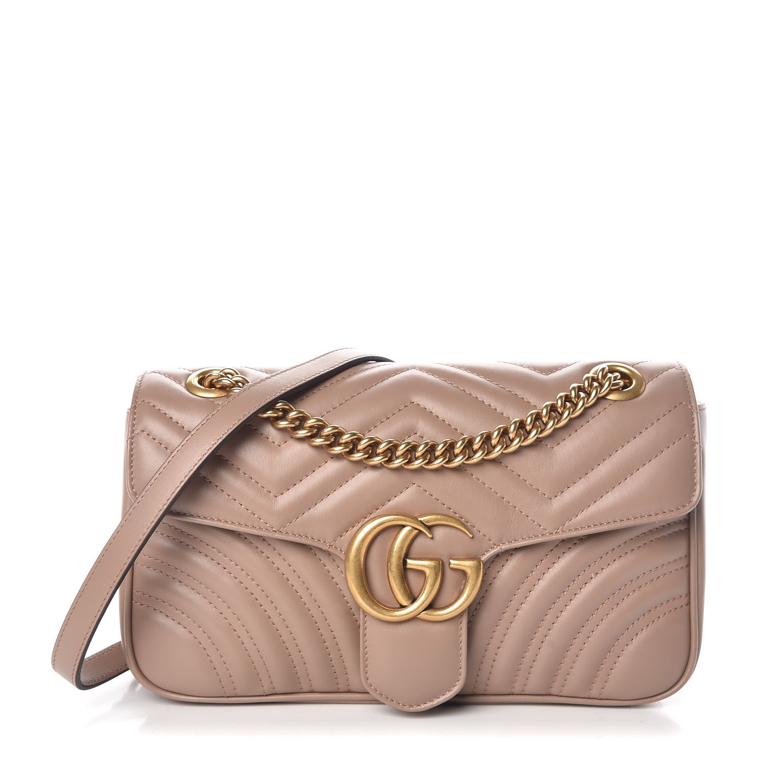 Gucci Calfskin Matelasse Small GG Marmont Shoulder Bag Porcelain Rose 1 of 9