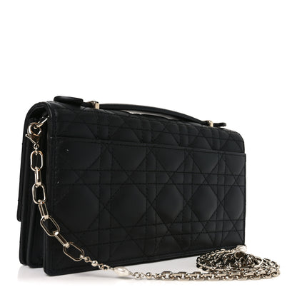 Christian Dior Lambskin Cannage Lady Dior Phone Pouch Black 2 of 9