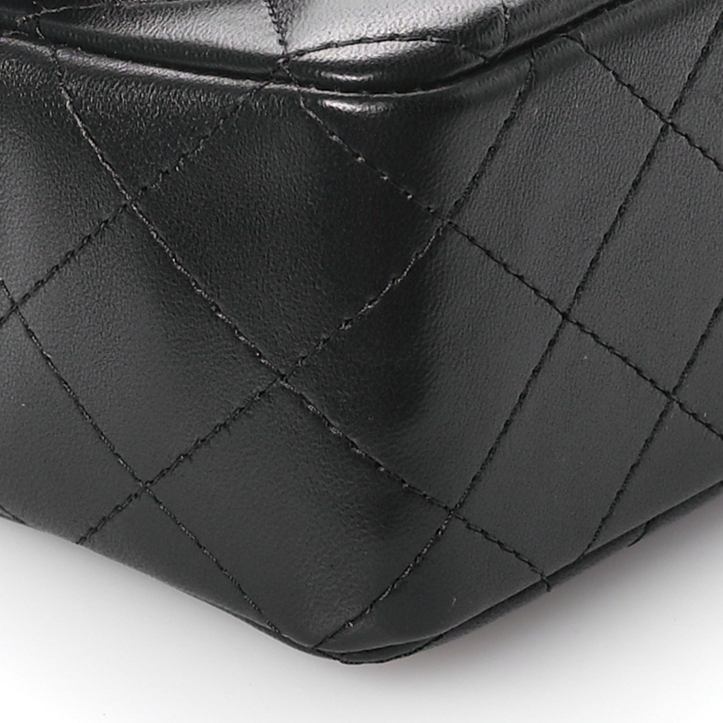 Lambskin Quilted Mini Rectangular Flap Black