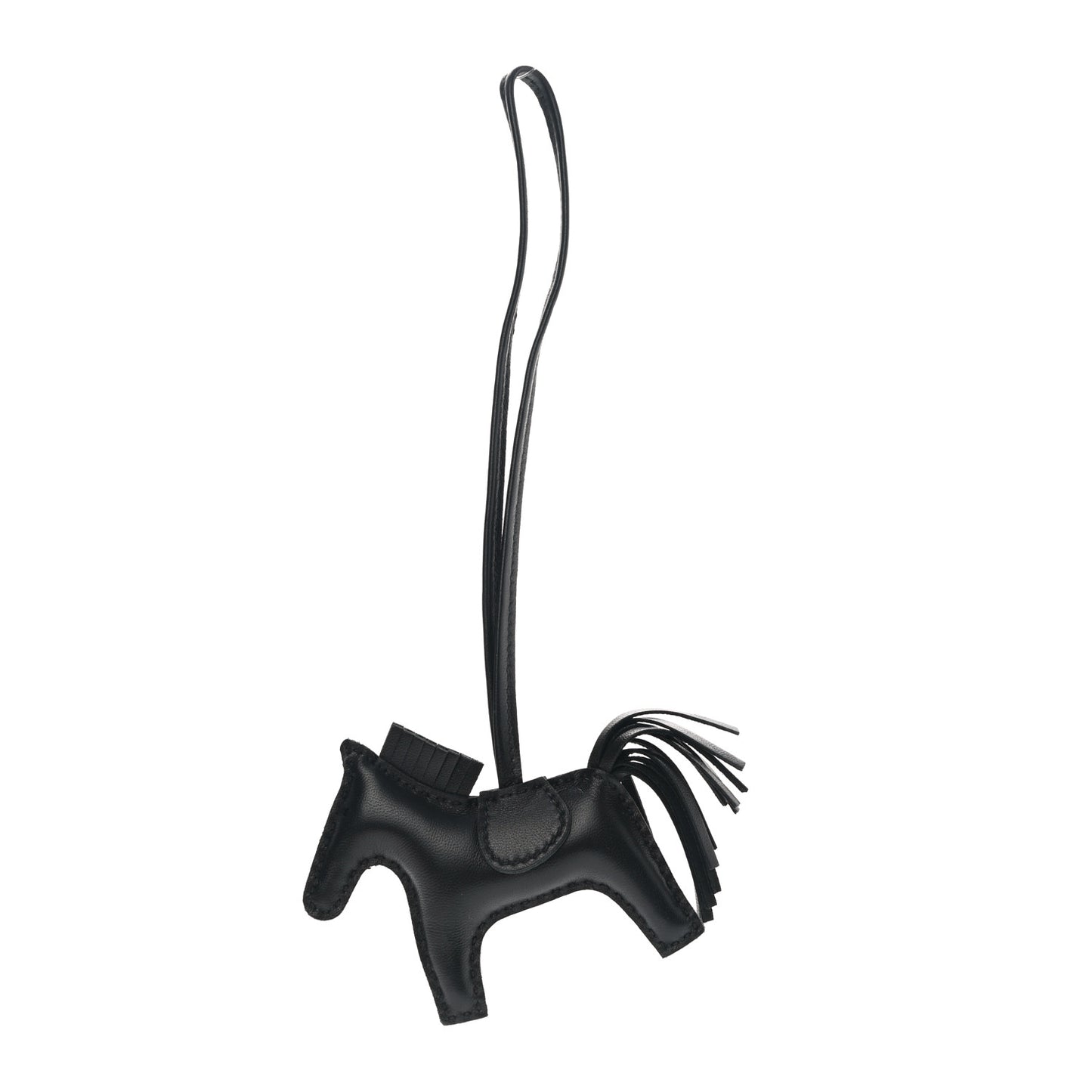 Milo Lambskin Grigri Rodeo Horse Bag Charm PM So Black