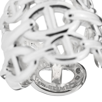 Hermes Sterling Silver GM Chaine d'Ancre Enchainee Band Ring 54 7 4 of 5