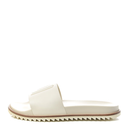 Fendi Rubber Raised Logo Slide Sandals 10 Panna 1 of 9
