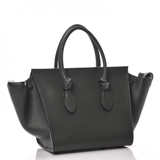 Celine Crisped Calfskin Mini Tie Knot Tote Dark Green 10 of 14