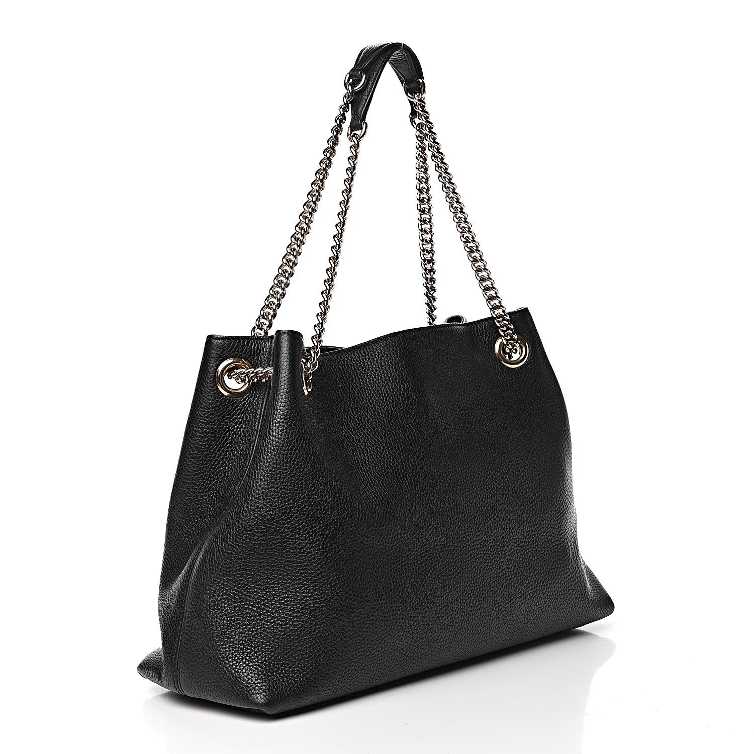 Gucci Pebbled Calfskin Medium Soho Chain Shoulder Bag Black 3 of 12