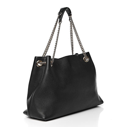 Gucci Pebbled Calfskin Medium Soho Chain Shoulder Bag Black 3 of 12