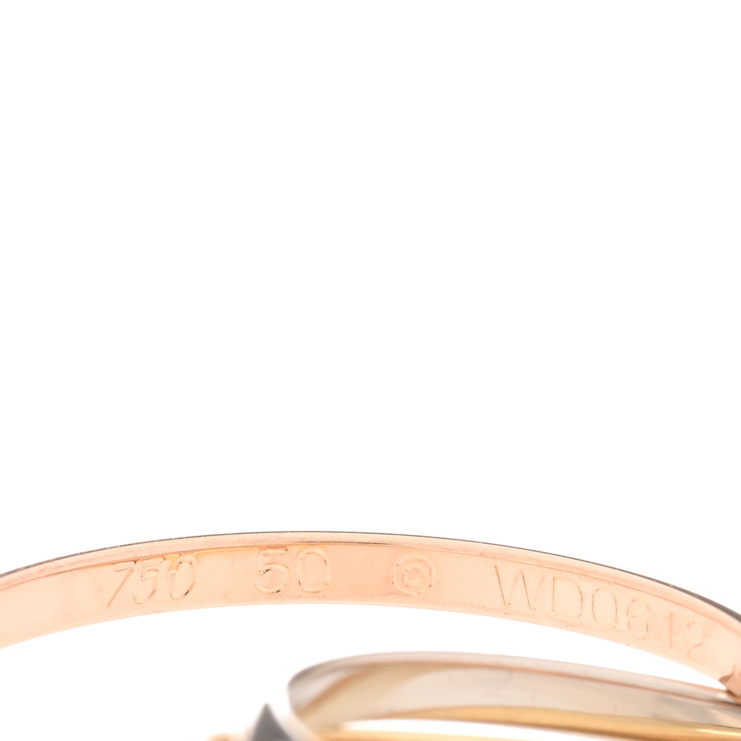 Cartier 18K Pink Yellow White Gold Extra Small Trinity Ring 50 5.25 4 of 4