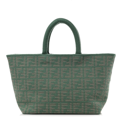 Fendi Cashmere Knit FF Large Shopper Tote Verde Islanda 1 of 9